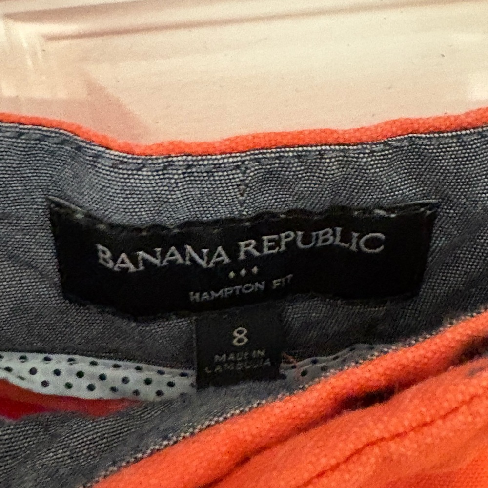 Women’s Banana Republic Orange Hampton Fit Shorts | Size 8 - Picture 4 of 4